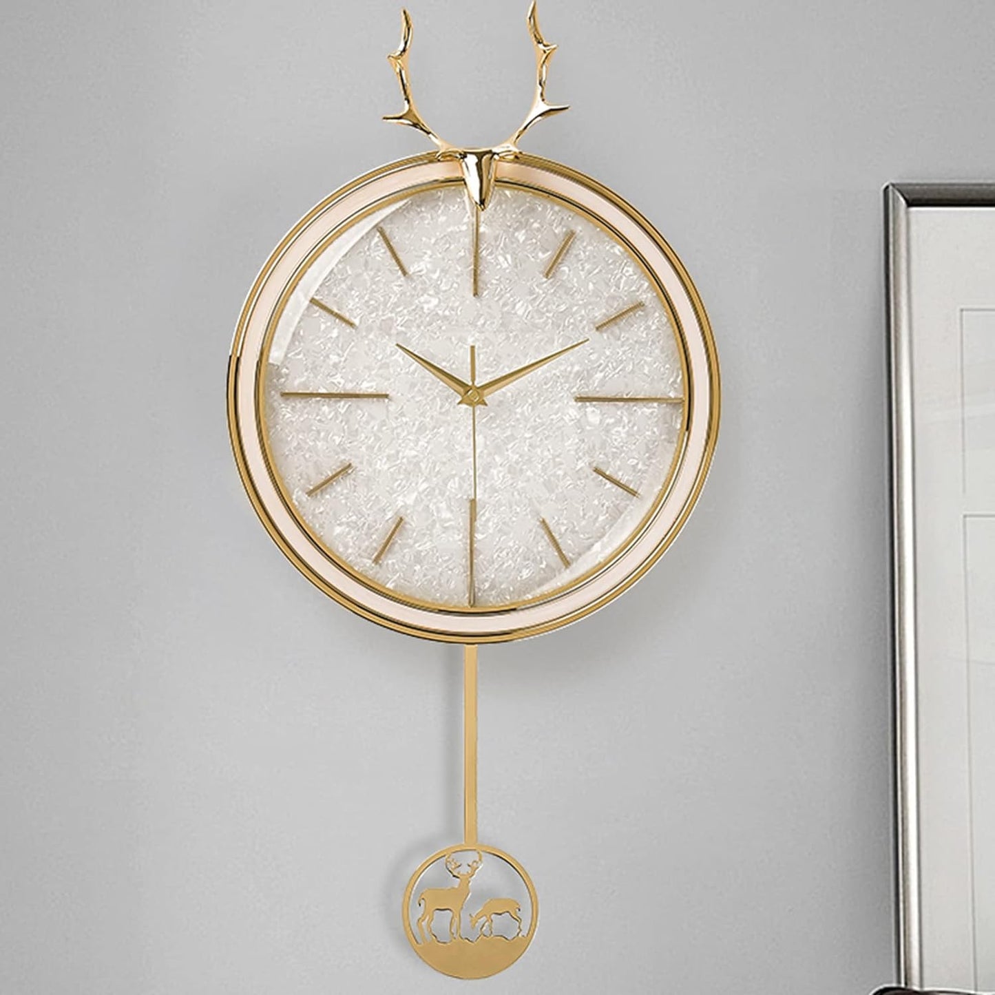 Pendulum Wall Clock in Modern Reindeer Style