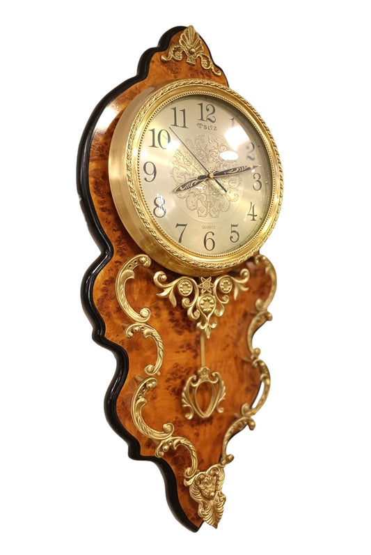 Copper & Wood Pendulum Wall Clock P1806