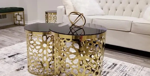Arabesque Gold Nesting Side Tables – Set of 3 E-51