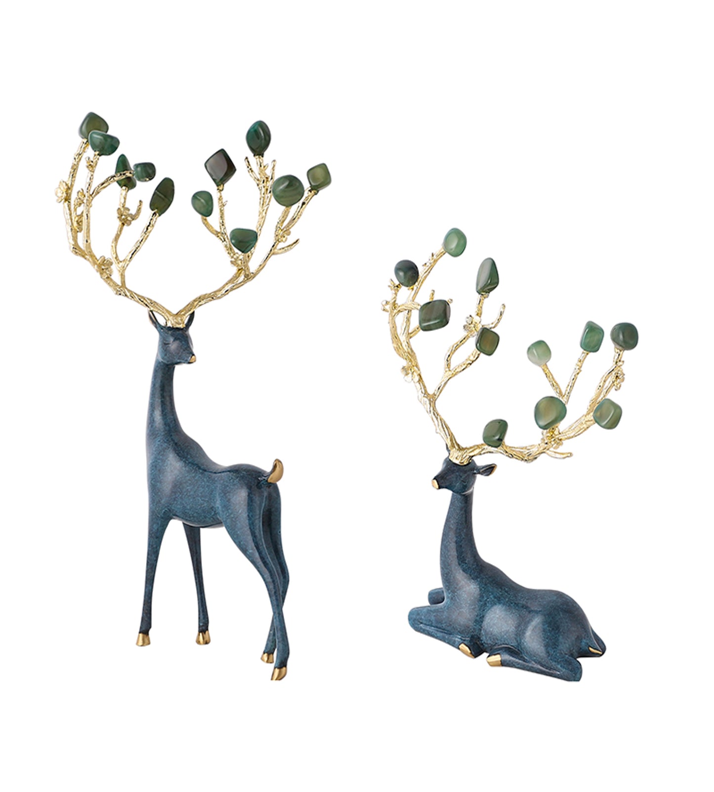 Set of 2 Christmas Reindeer Statues