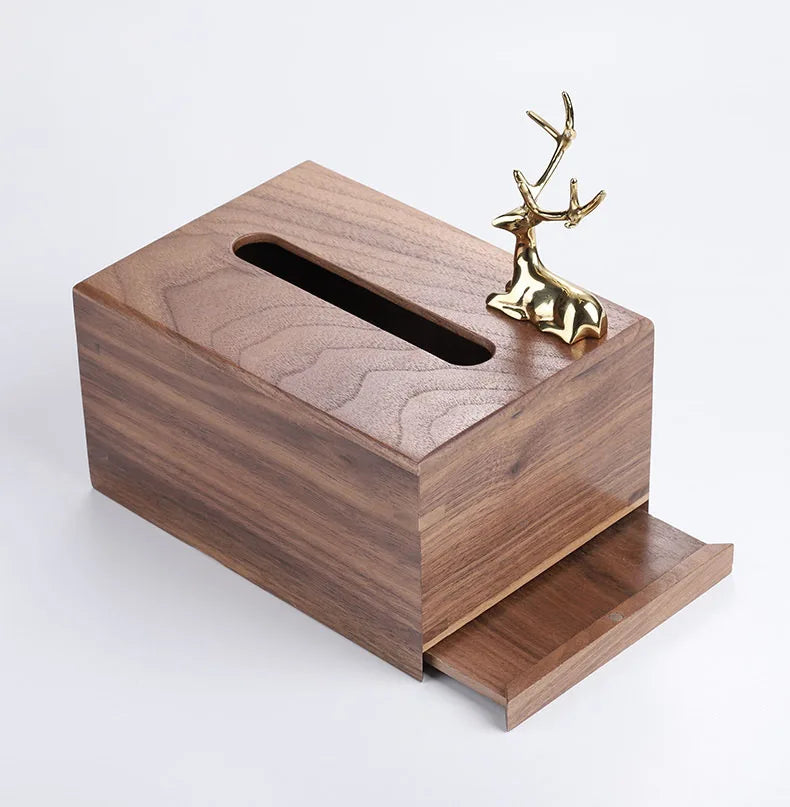 Golden Deer Decorative Tissue Box
