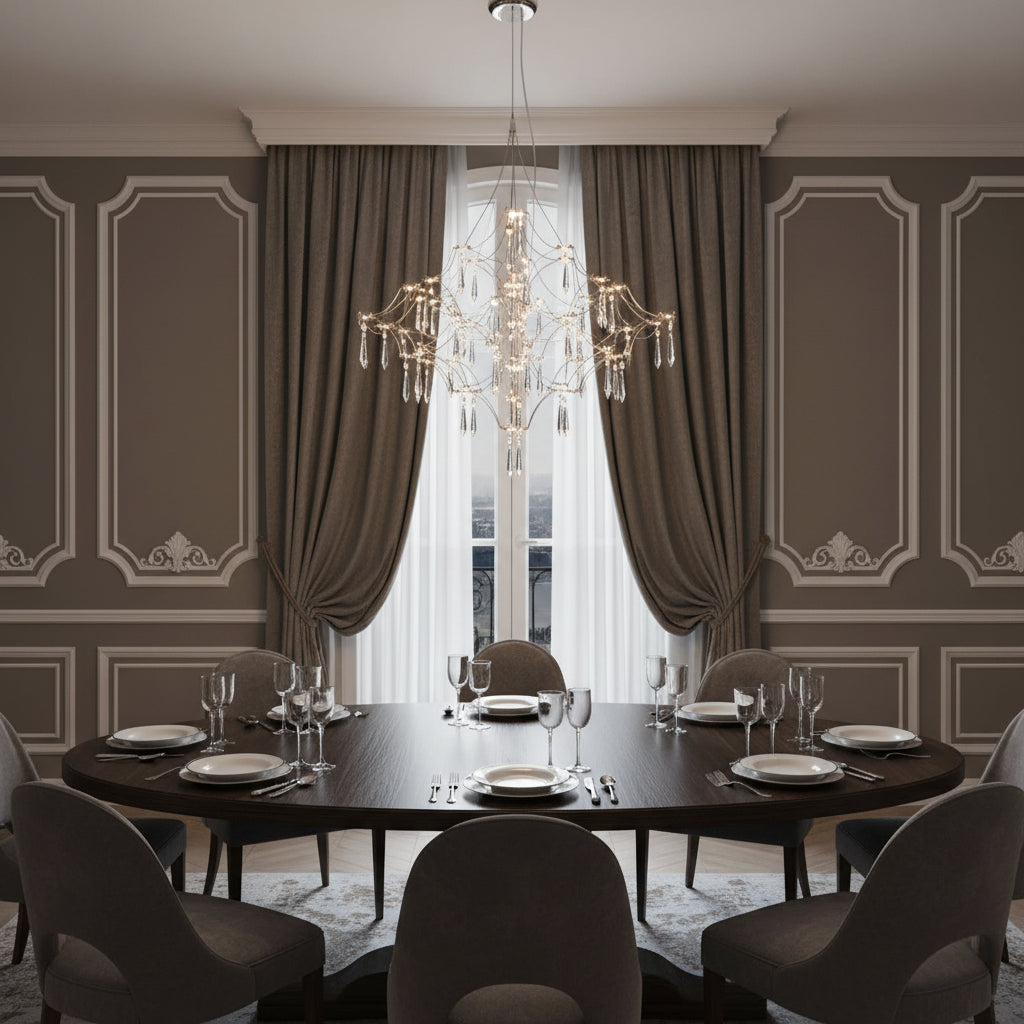 Silver Stainless steel Starry LED Chandelier LJ9512-D80