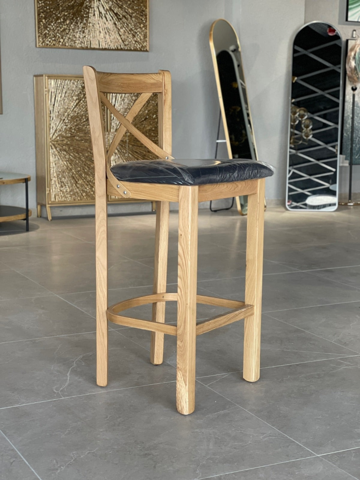 Natural Oak Kitchen Bar Chair