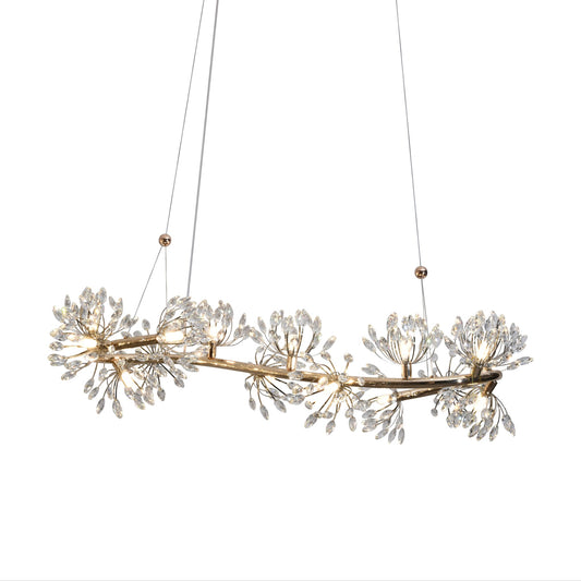 Modern Crystal Pendant Light Horizontal Chandelier JD8512-15F