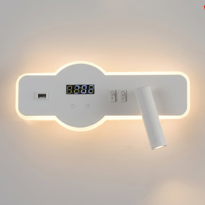Modern Wall Light with Digital Clock Display W463/WH