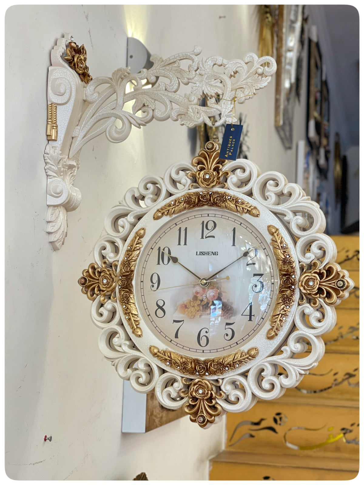 Large Luxury Double Sided Wall Clock 52*65 CM AB8206