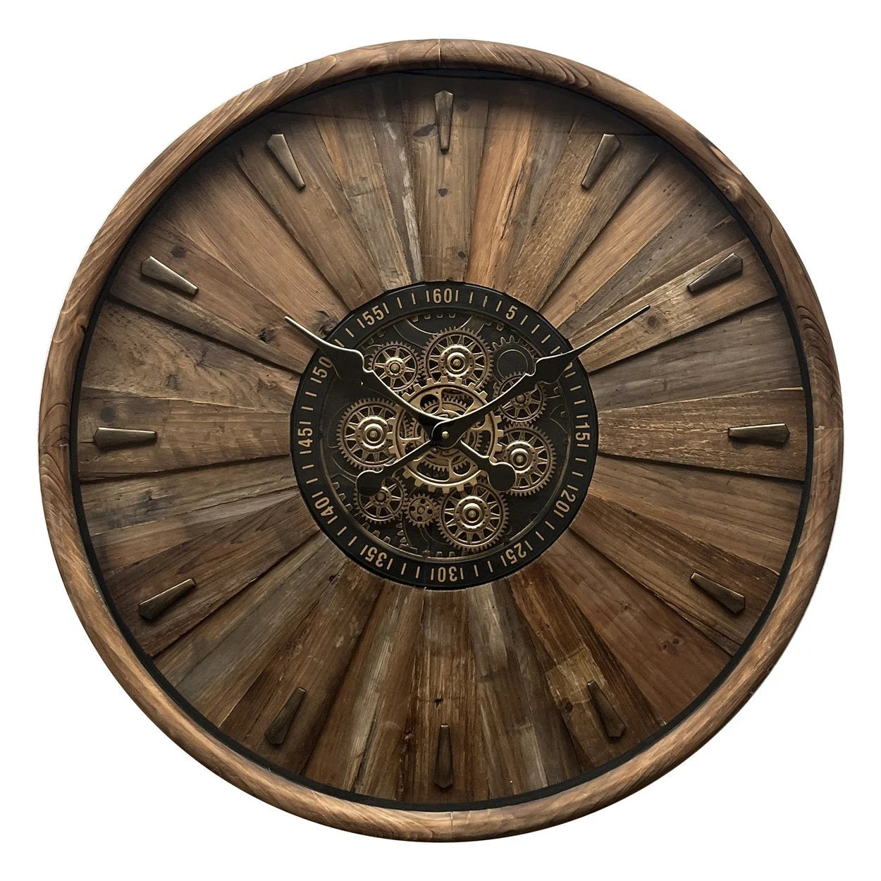 Rustic Wooden Gear Wall Clock 72267
