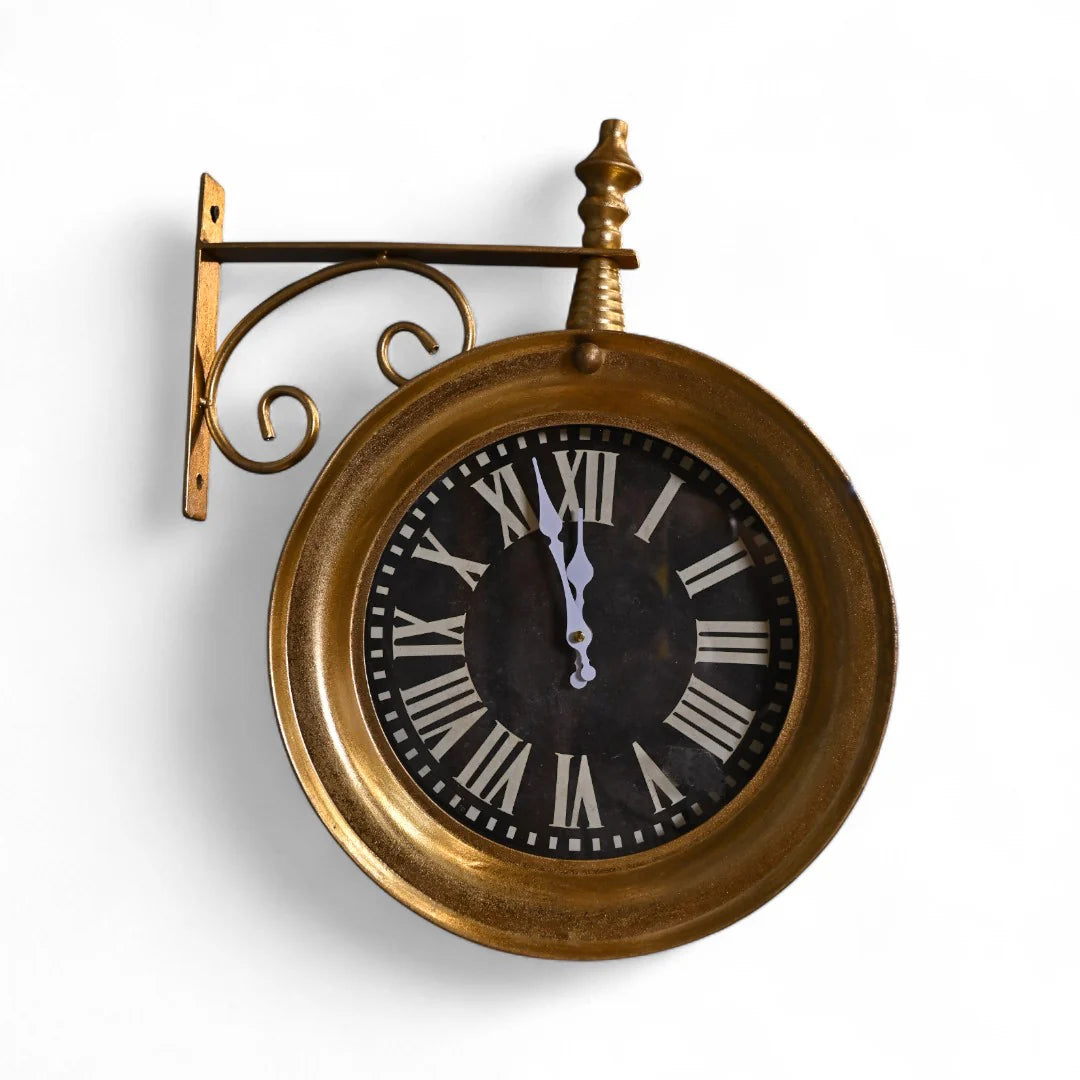 Vintage Double-Sided Wall Clock 54194 – Antiques Palace, image size:1080x1080