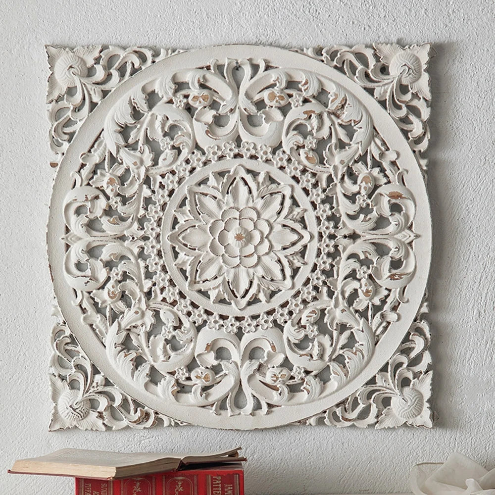 White Medallion Wall Art Decor A601