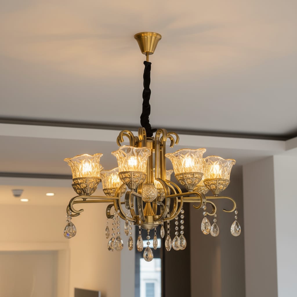 Vintage Gold Floral Chandelier H069/8H