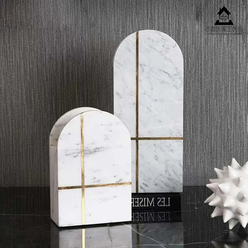 European new classic creative white marble arc flat vase