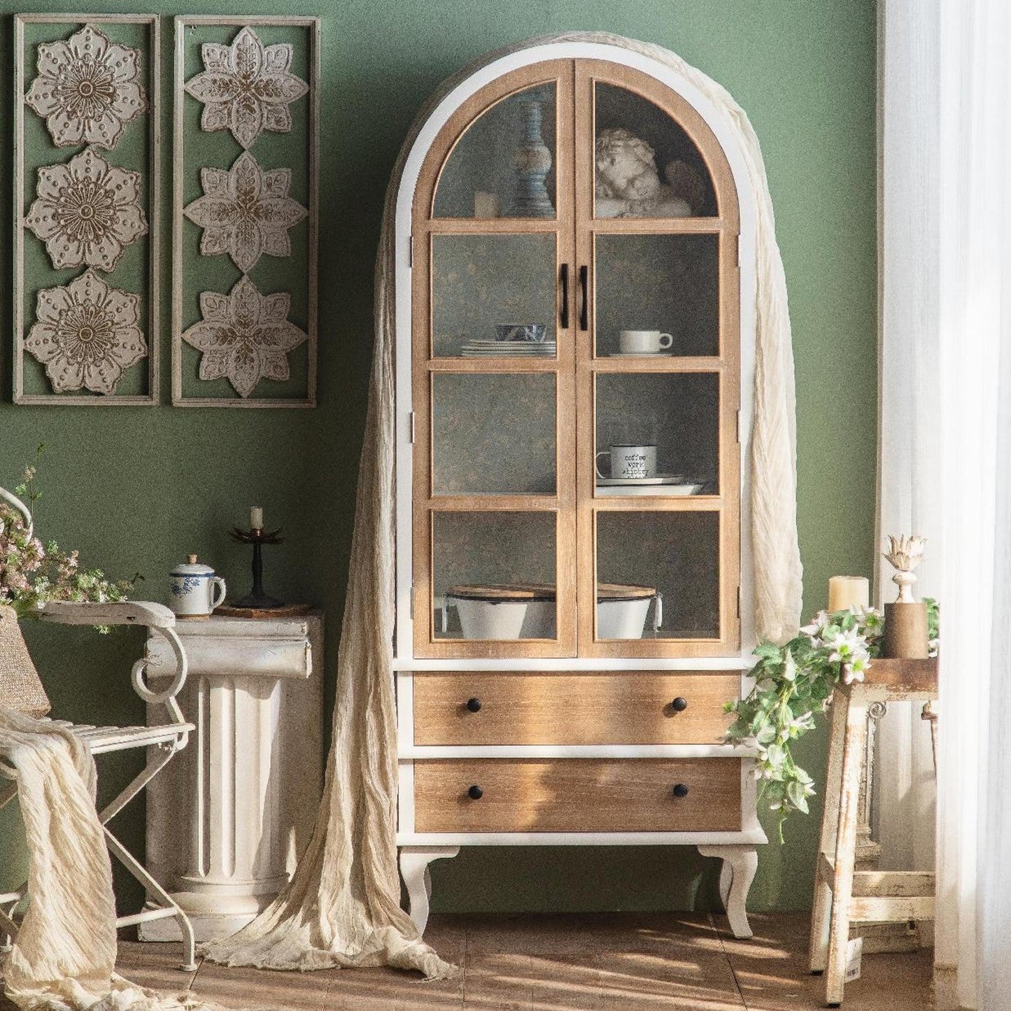 Traditional French Arched Storage Cabinet A2387