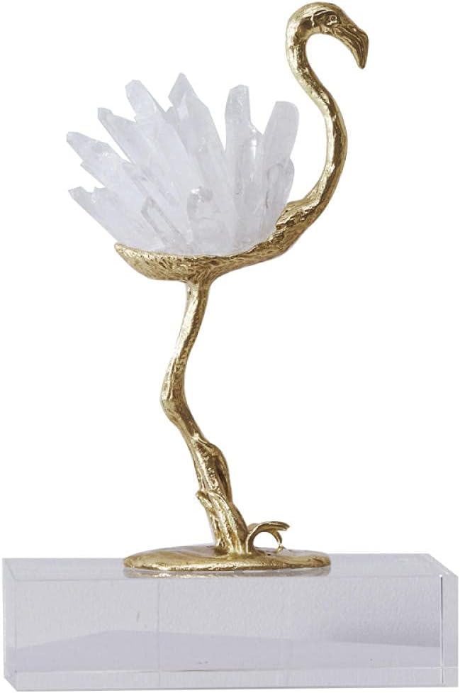 Natural White Selenite Pure Copper Ostrich Figurine H1083/H1084