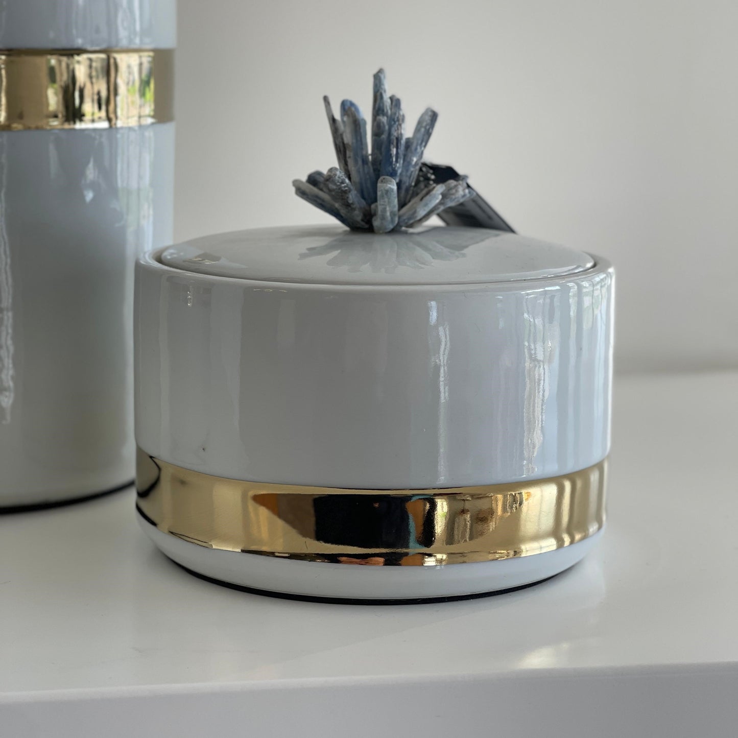 Ceramic Gold & White Vase SET