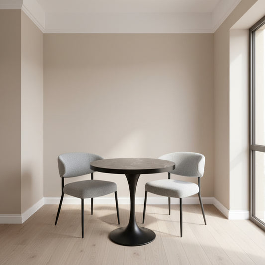 Black Small Dining Table and 2-Chairs TB01, NT2126