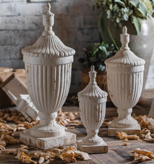 Antique White Decorative Urn A182