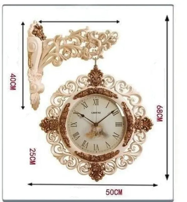 Large Luxury Double Sided Wall Clock 52*65 CM AB8206