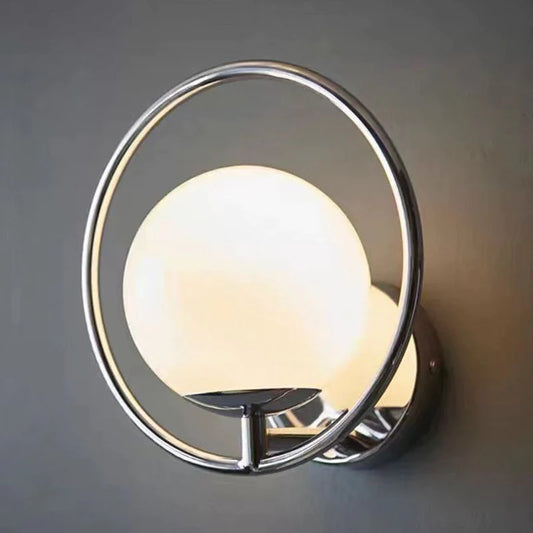 Round Spherical Chrome Color Wall Lamp