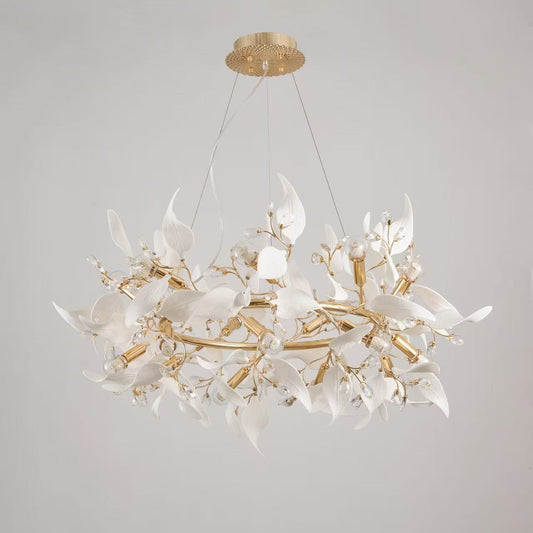 Ceramic Flower Design Chandelier 6864/9+9D