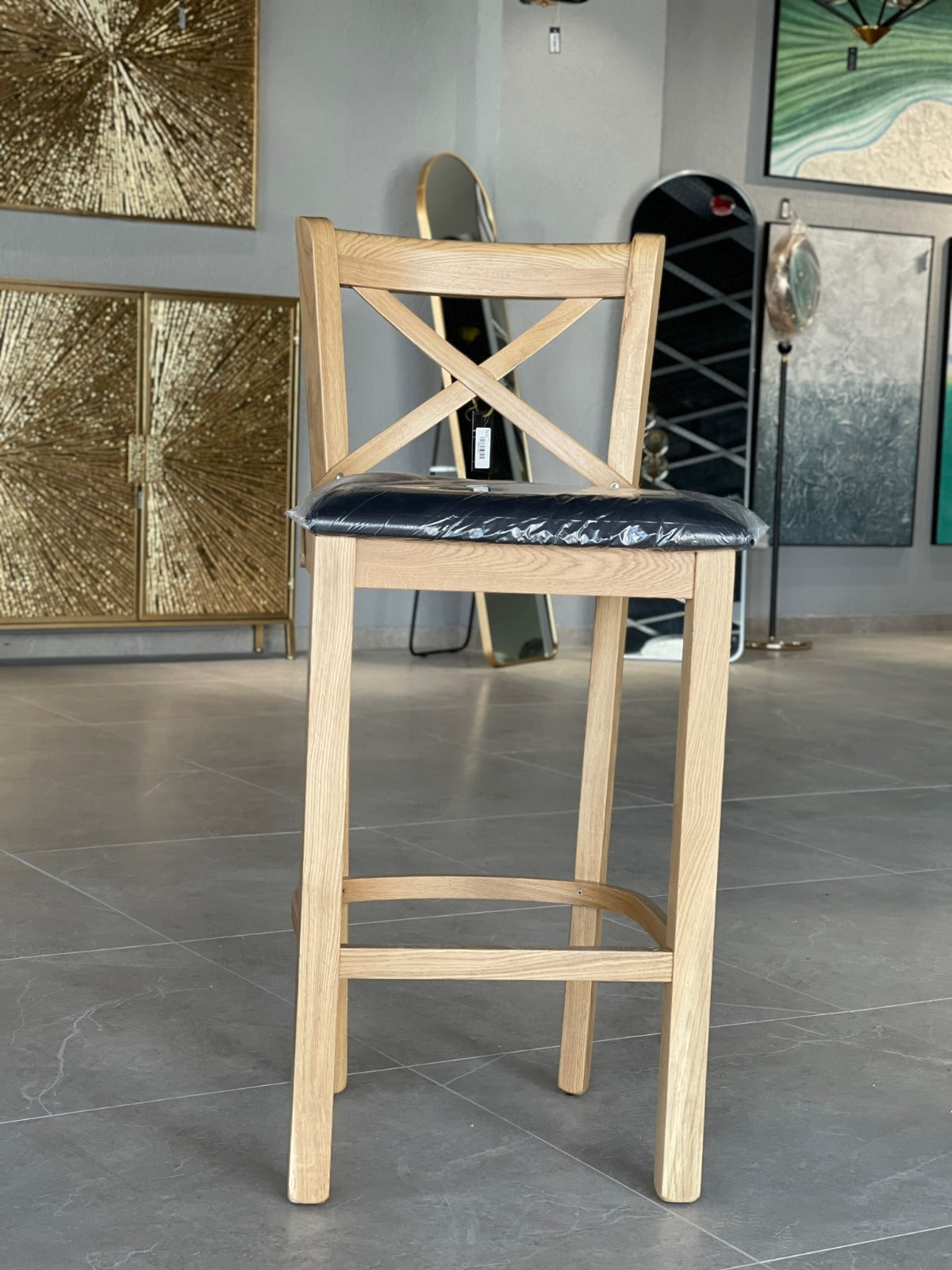 Natural Oak Kitchen Bar Chair