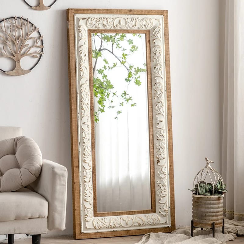 Rectanglar wood mirror
