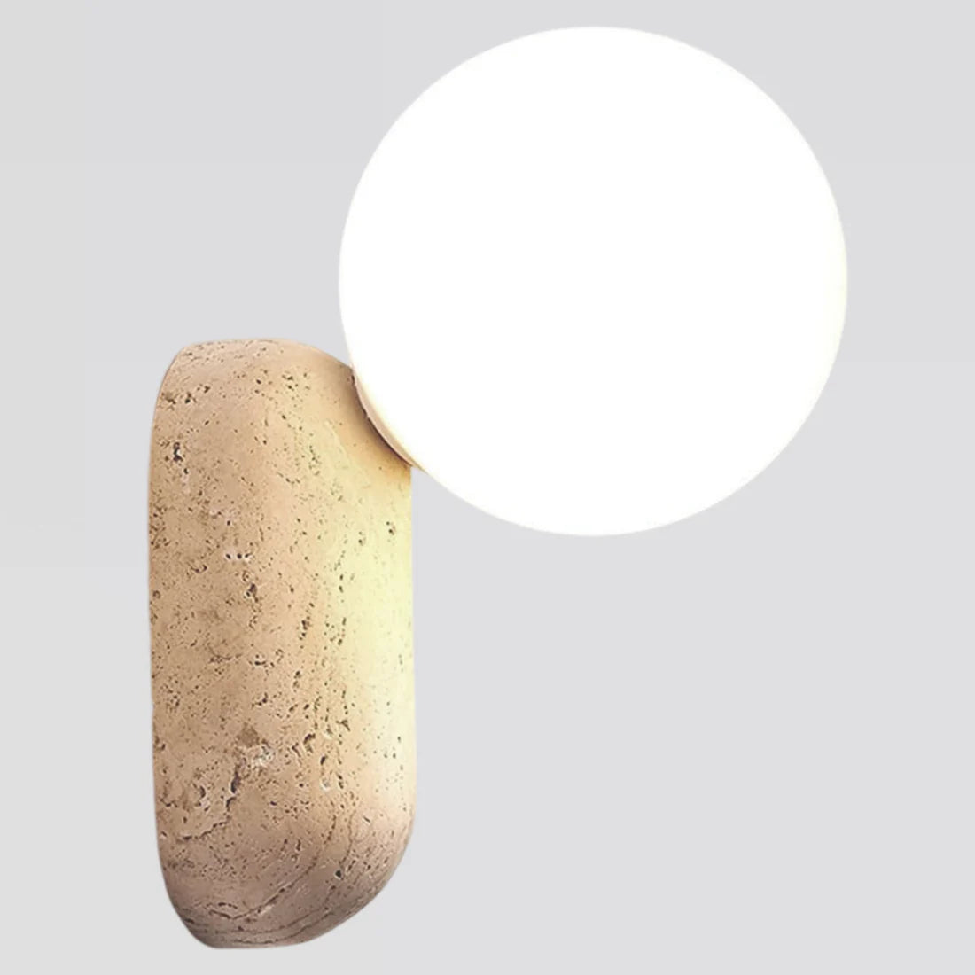 Ash Modern Wall Lamp in Travertine Stone C198/B