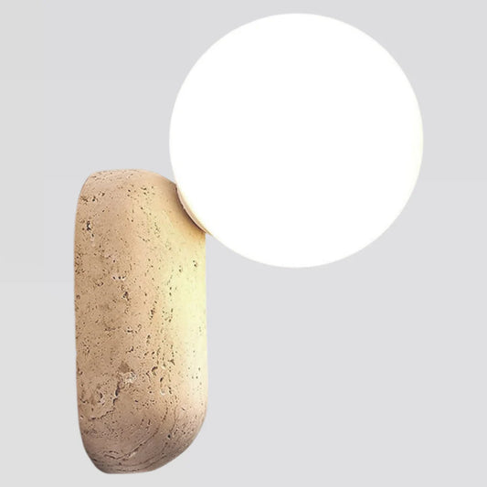 Ash Modern Wall Lamp in Travertine Stone C198/B