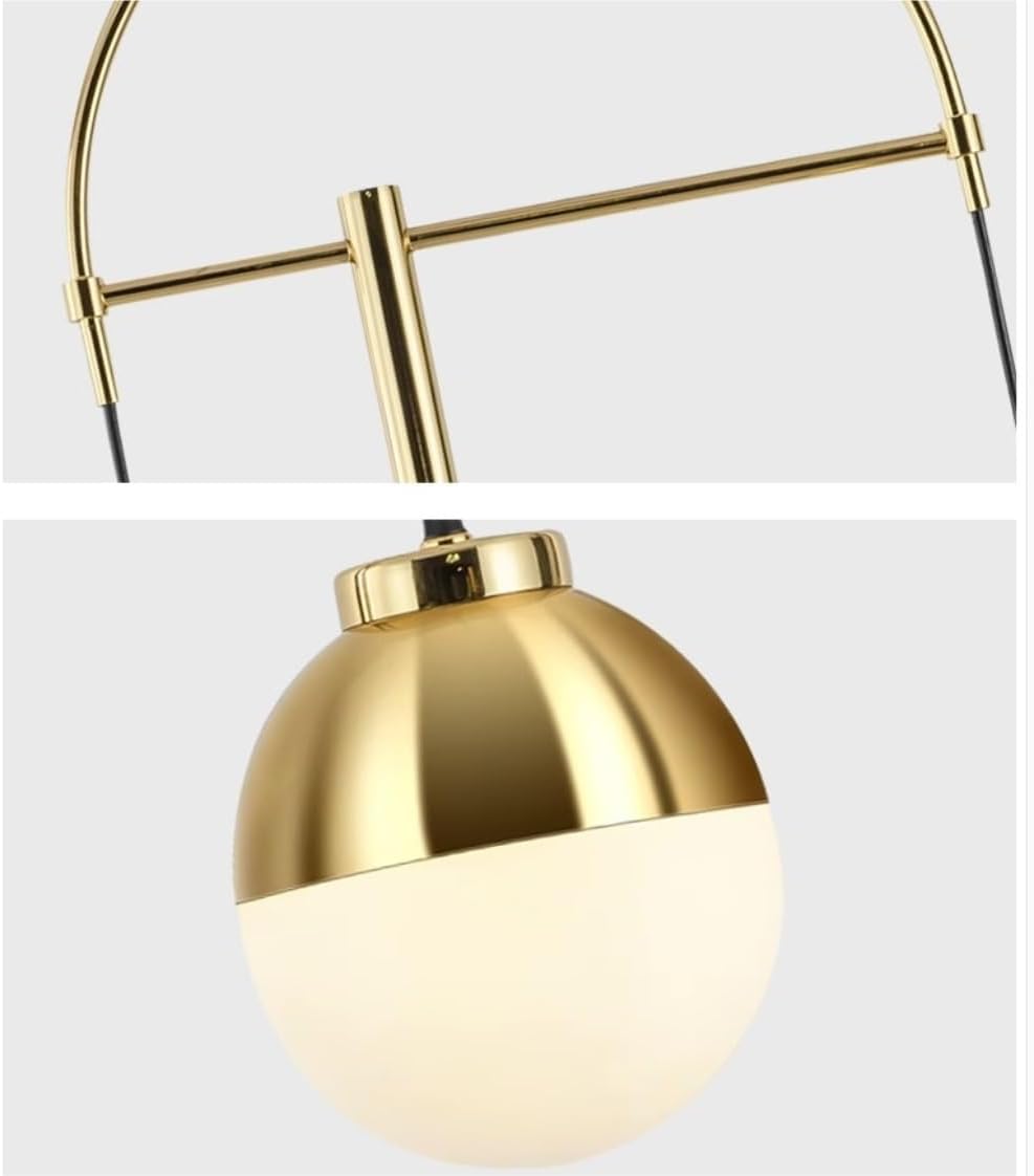 Nordic Iron Floor Lamp with Glass Lampshade