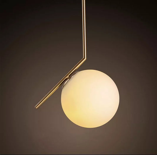 Nordic Milk White Glass Ball Pendant Light