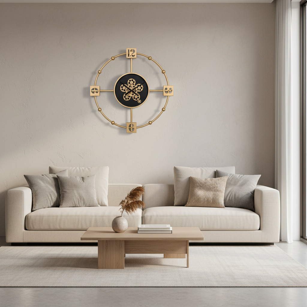 Luxurious Rotating Gears Clock, 60cm 72055