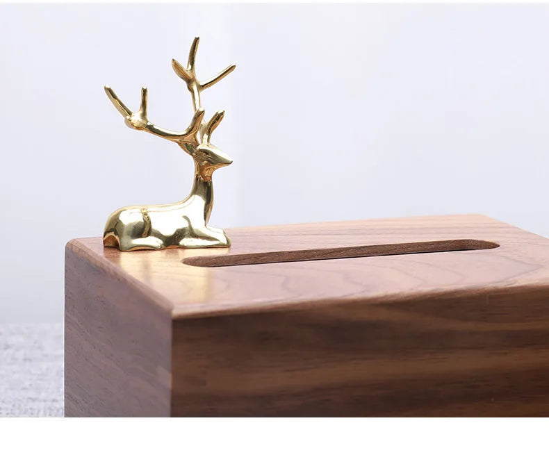Golden Deer Decorative Tissue Box