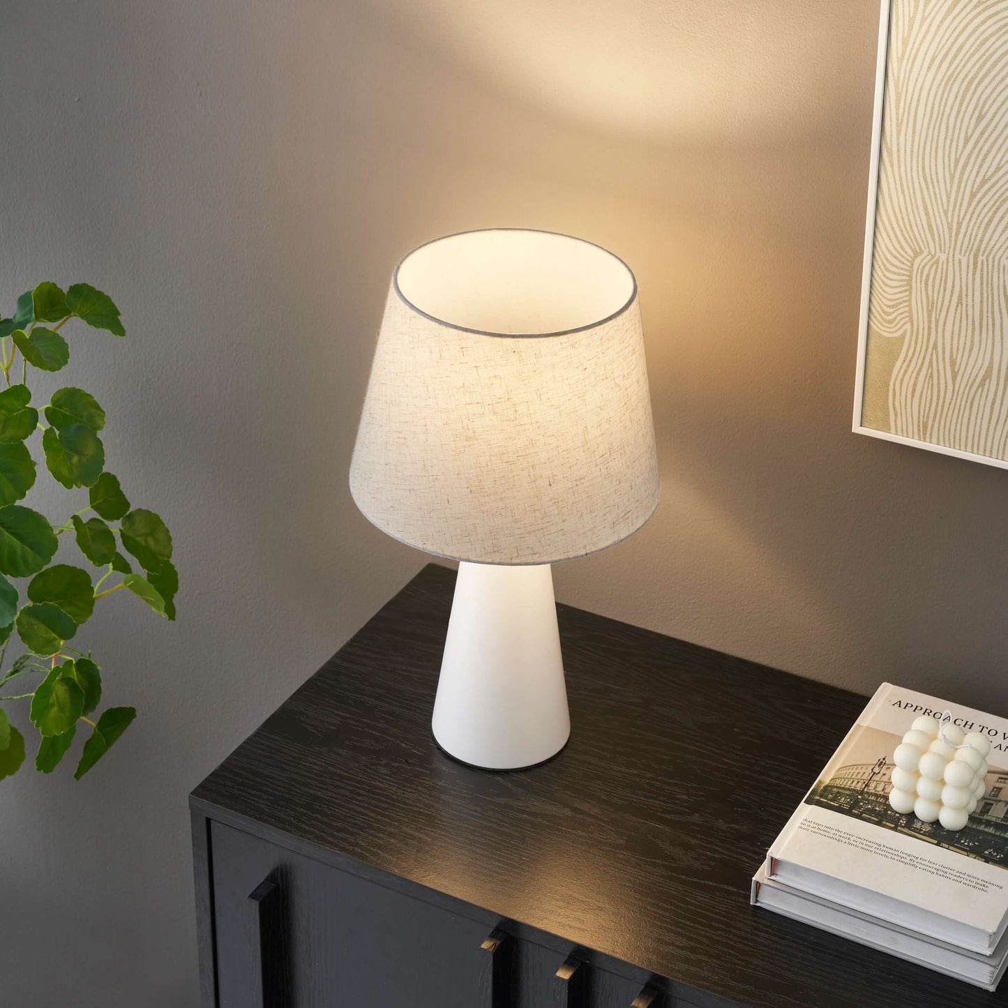 Nordic Table Lamp with Fabric Lantern