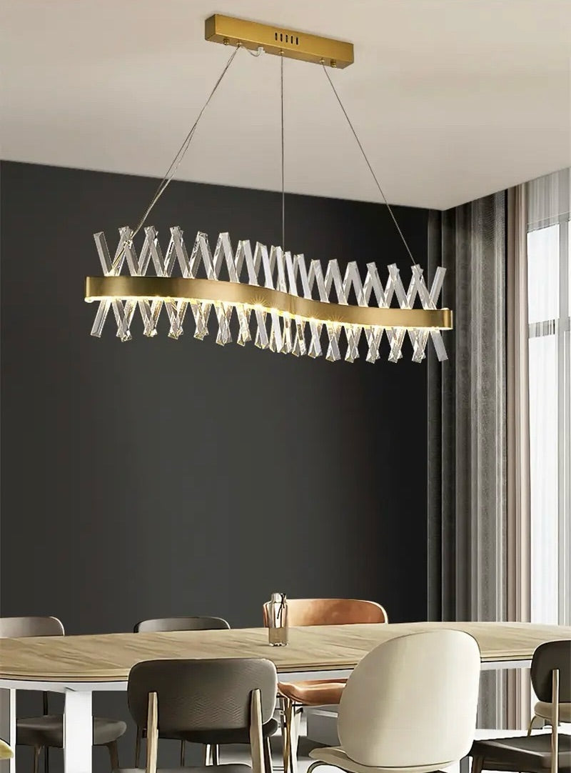 Wave Design Long Crystal Chandelier A3057/S900