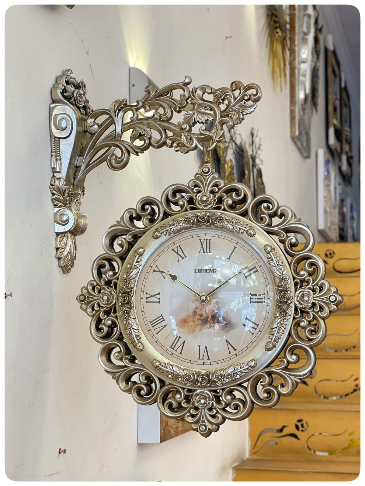 Large Luxury Double Sided Wall Clock 52*65 CM AB8206