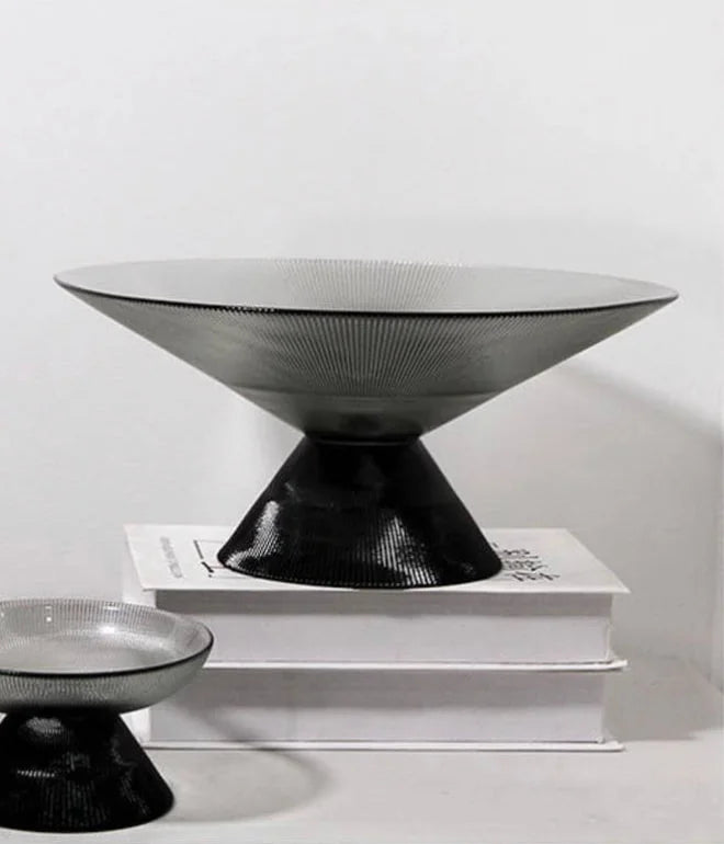 Black Glass Fruit Plate