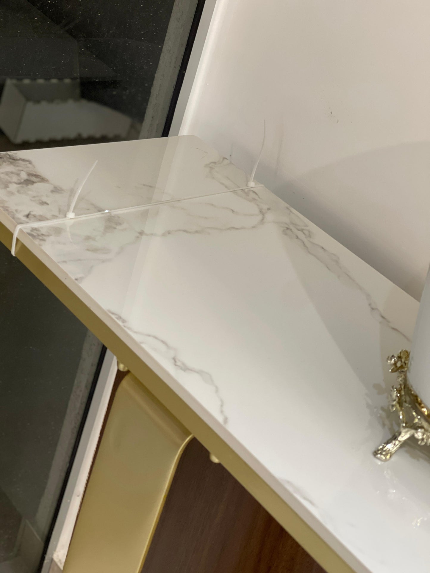 Iron console Table with wood and Marble Top CNS-2024