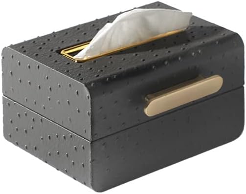 Simple Metal Leather Tissue Box