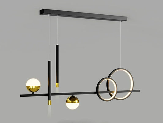 Modern Black & Gold LED Kitchen Pendant Light 7819