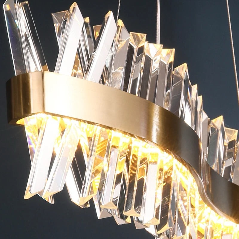 Wave Design Long Crystal Chandelier A3057/S900