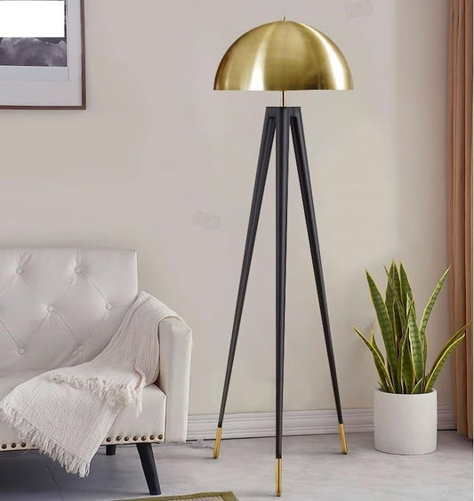 Painted Metal Floor Lamp, Reading Lamp with Sturdy Tripod Base