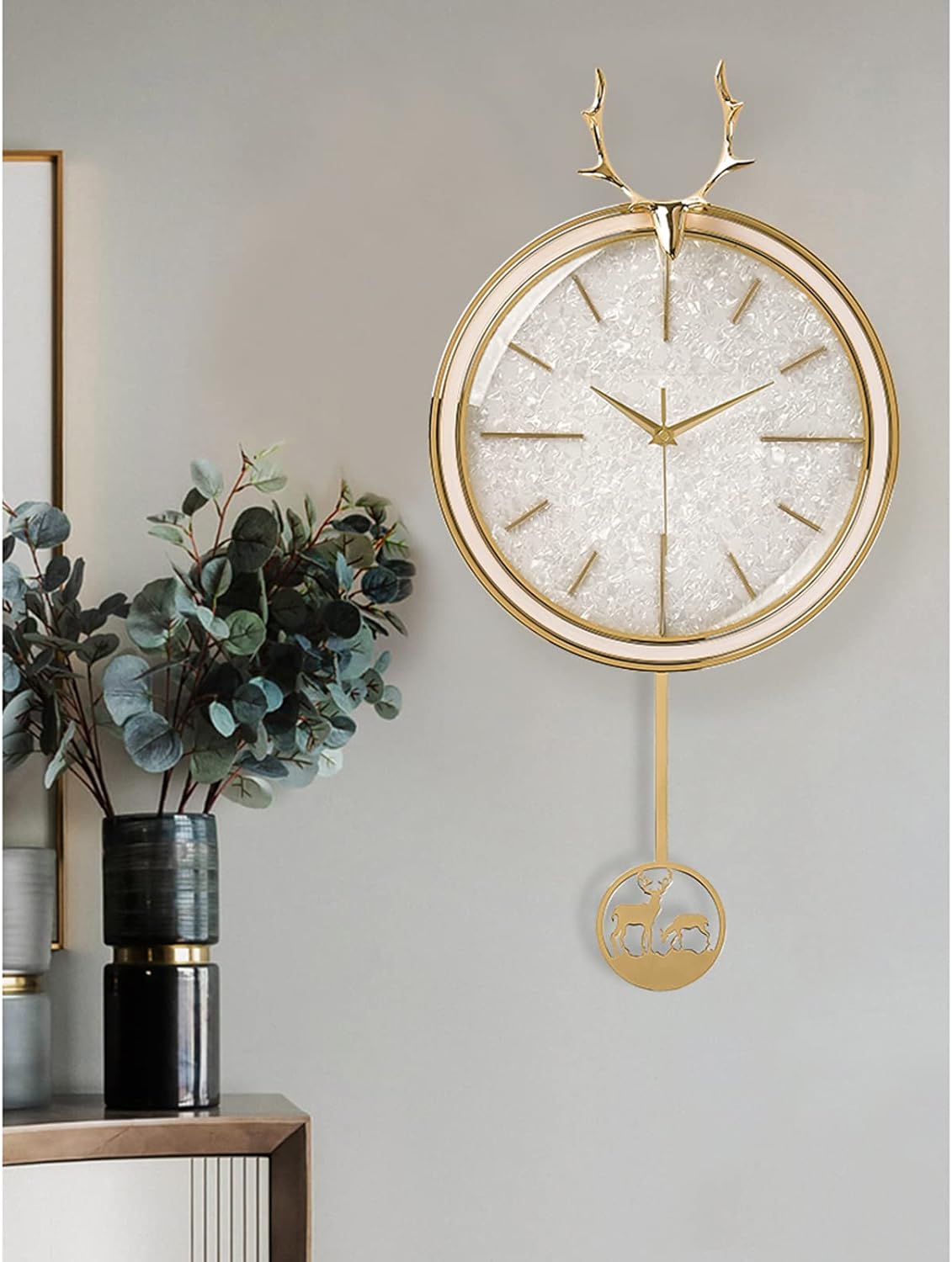 Pendulum Wall Clock in Modern Reindeer Style