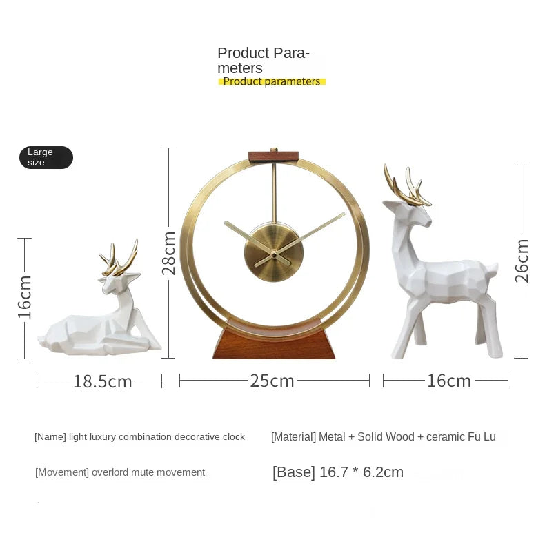 Deer & table Clock Set Decorations A1636