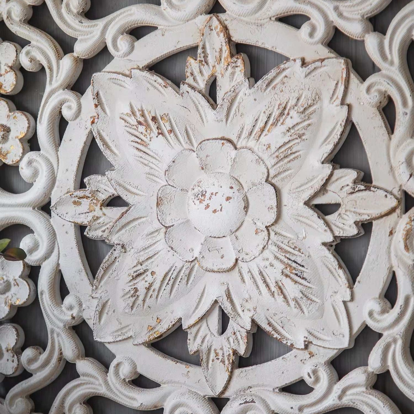 Hand carved Floral Wood Wall Panel A138