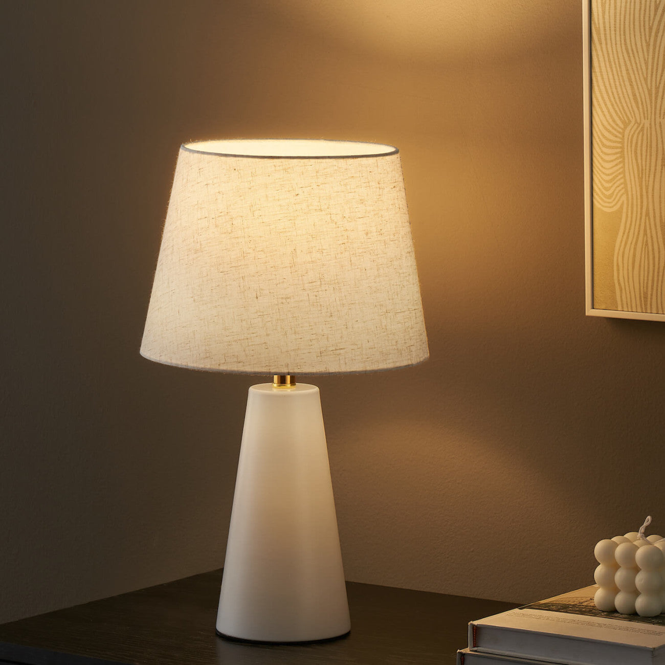 Nordic Table Lamp with Fabric Lantern