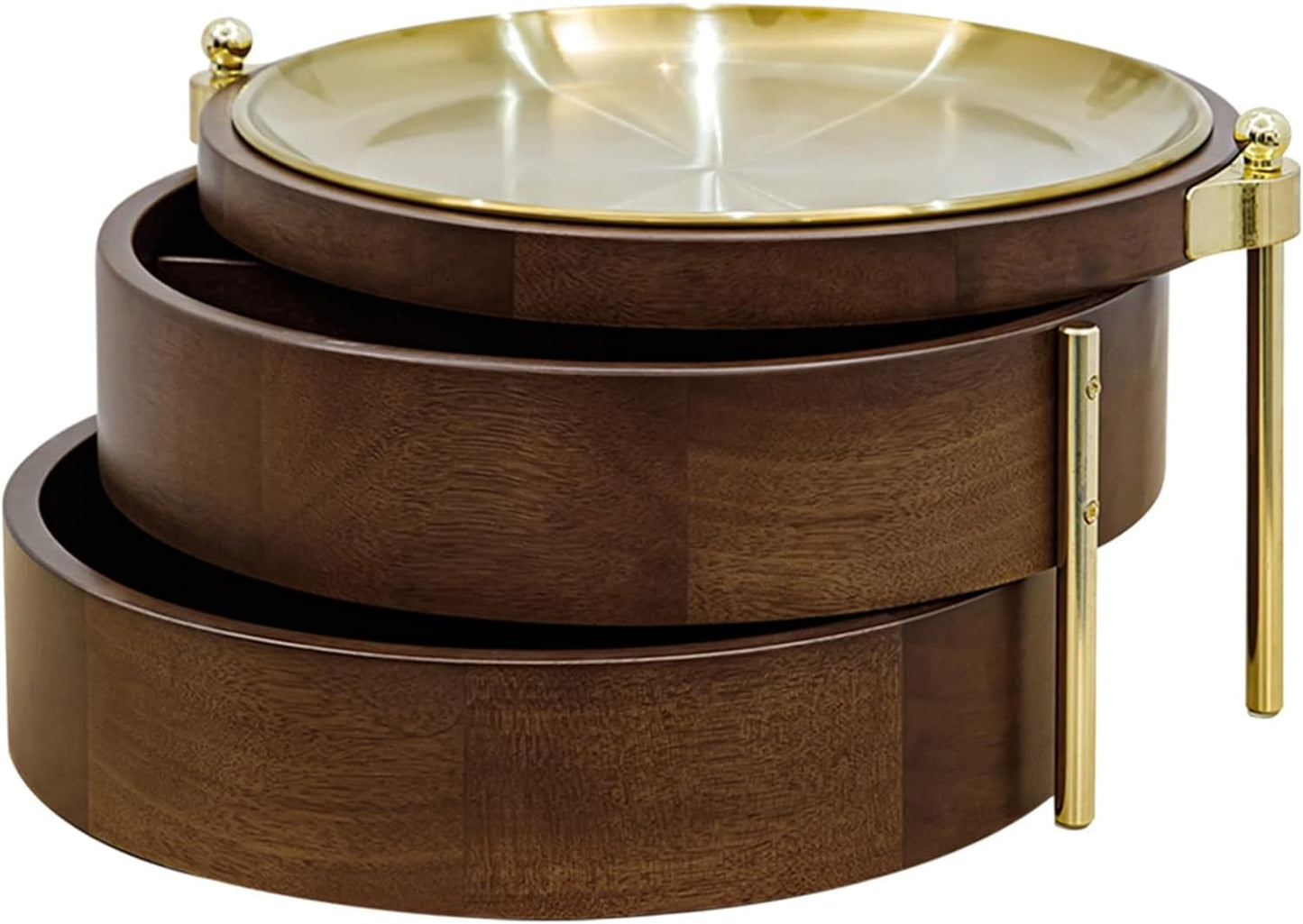 Fruit Bowl Wooden Double-Layer Fruit Tray 3004