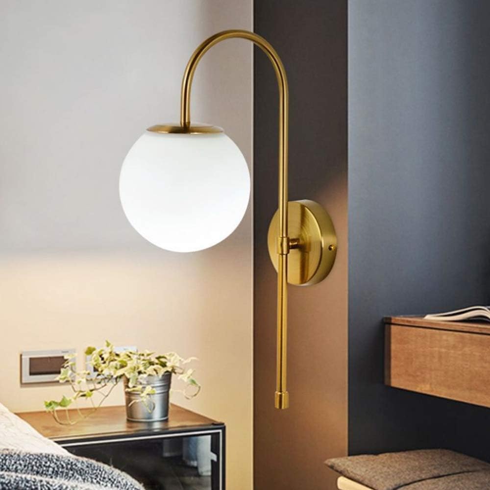 Simple White Glass Ball Wall Lamp
