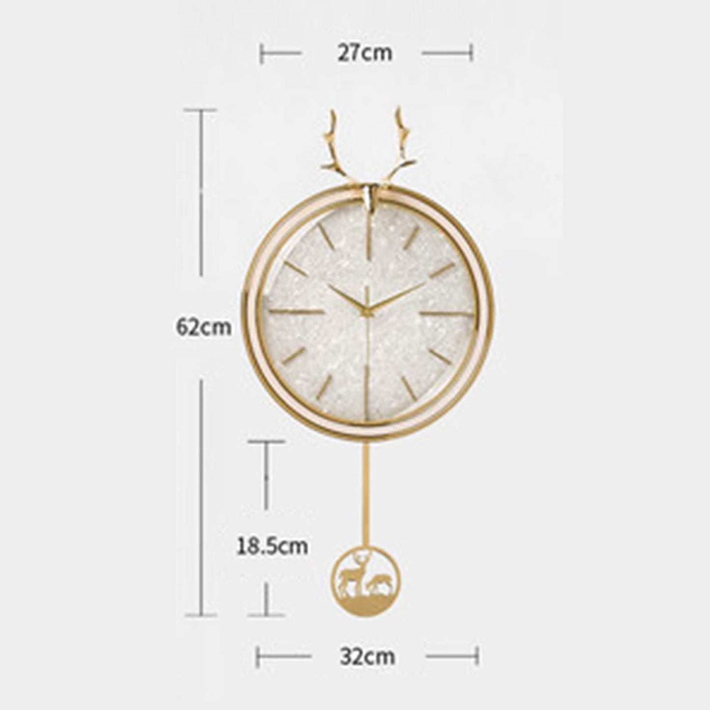 Pendulum Wall Clock in Modern Reindeer Style