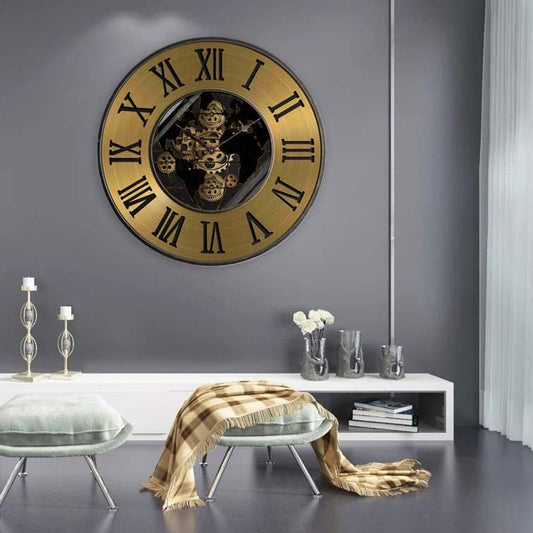 RITTOK Wall Clock With Moving Gear