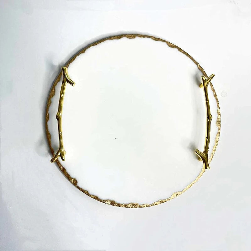 Luxury Marble Tray With Gold Hand li24/52