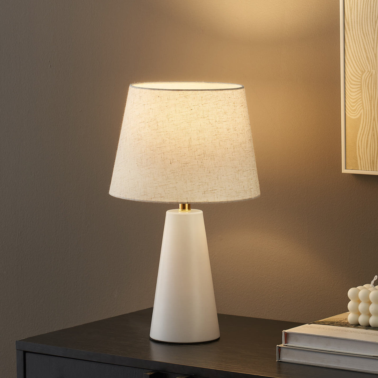Nordic Table Lamp with Fabric Lantern
